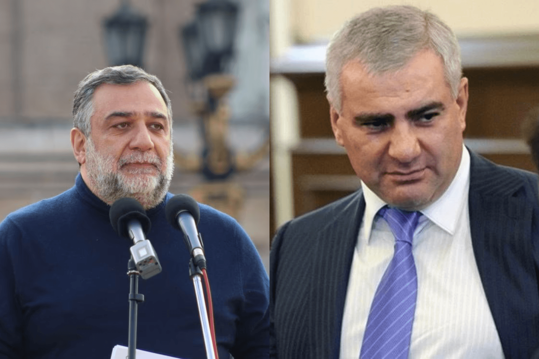Former Nagorno-Karabakh State Minister and businessperson Ruben Vardanyan (left) and Russian–Armenian billionaire Samvel Karapetyan (right). Photos: Vahagn Khachatrian and Kommersant.