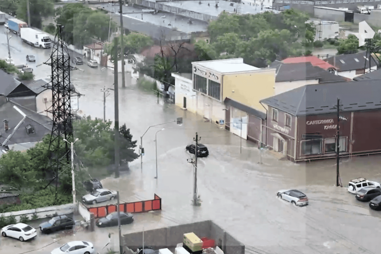 The flood in Makhachkala, 25 May 2026. Screengrab from video.