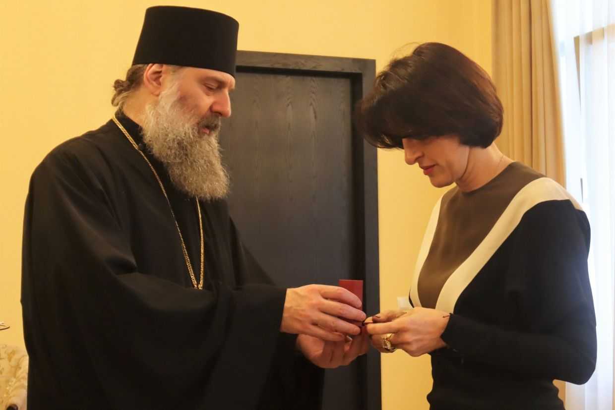 Metropolitan Shio Mujiri and Georgian Foreign Minister and Deputy Prime Minister Maka Botchorishvili. Photo: Patriarchate of the Georgian Orthodox Church.