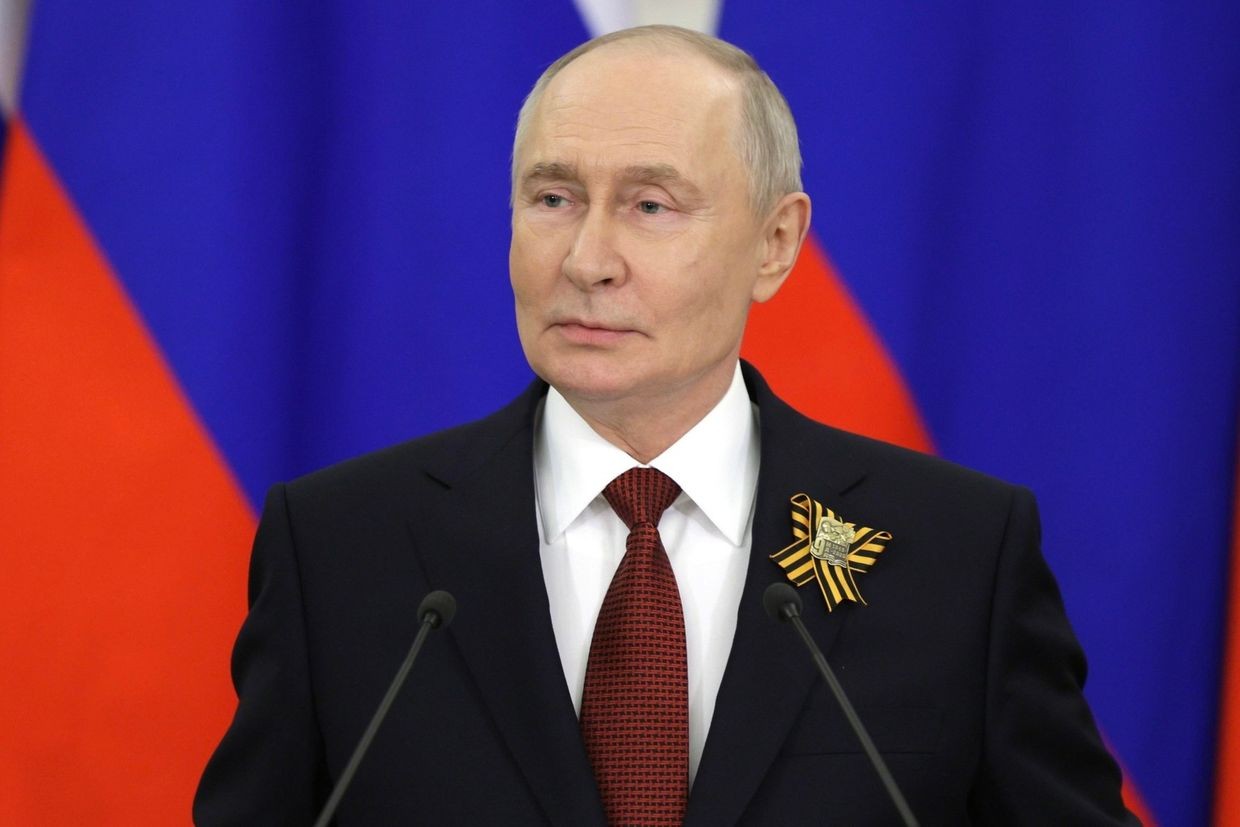 Russian President Vladimir Putin at a press conference on 9 May 2026. Official photo.