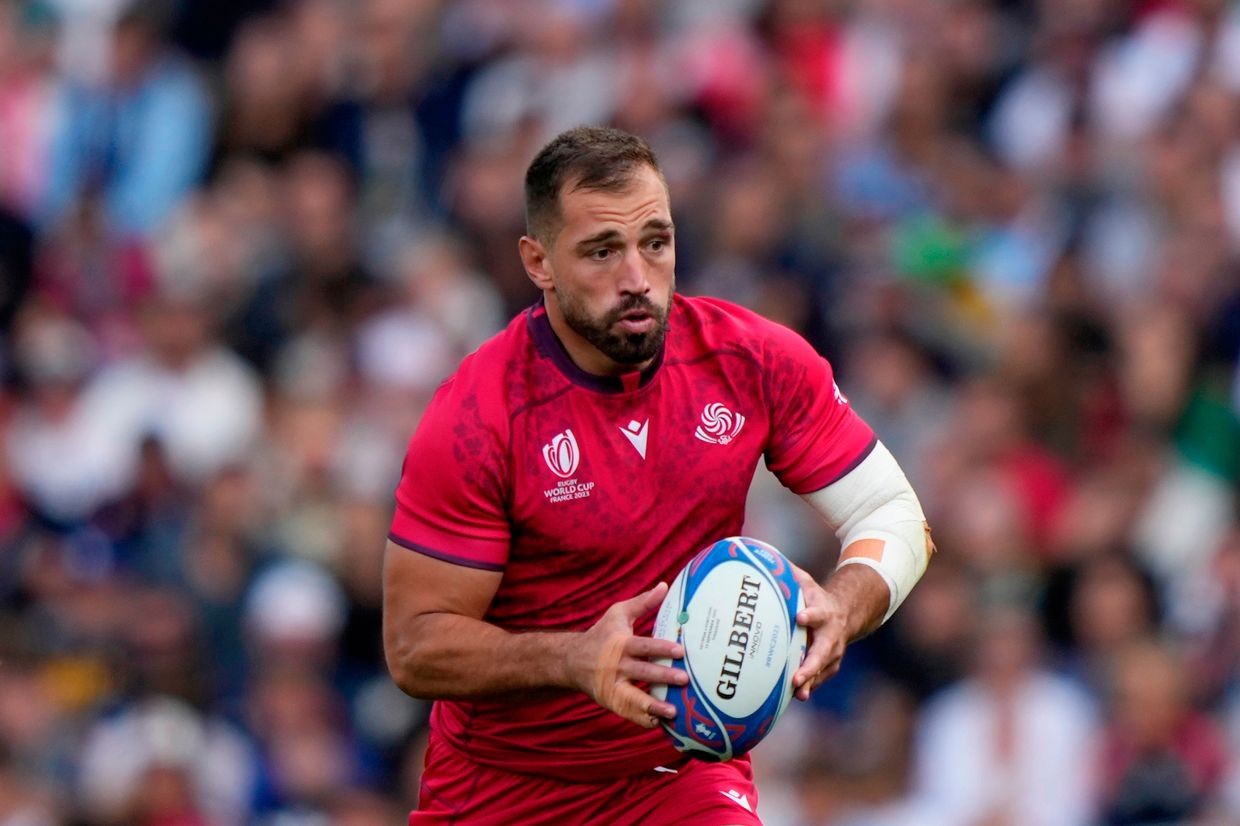 Merab Sharikadze, former captain of the Georgian national rugby team, during the Rugby World Cup Pool C match between Georgia and Portugal at the Stadium de Toulouse in Toulouse, France, on 23 September 2023. (AP Photo/Lewis Joly, File).