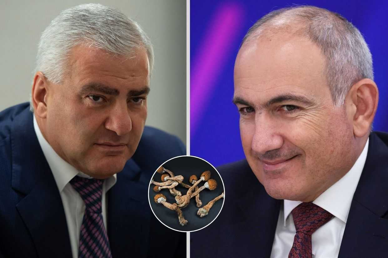 Left: Samvel Karapetyan. Official photo. Right: Prime Minister Nikol Pashinyan: Evgenia Novozhenina/Pool Photo via AP.