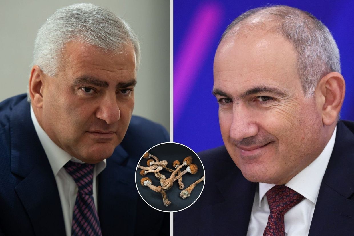 Left: Samvel Karapetyan. Official photo. Right: Prime Minister Nikol Pashinyan: Evgenia Novozhenina/Pool Photo via AP.