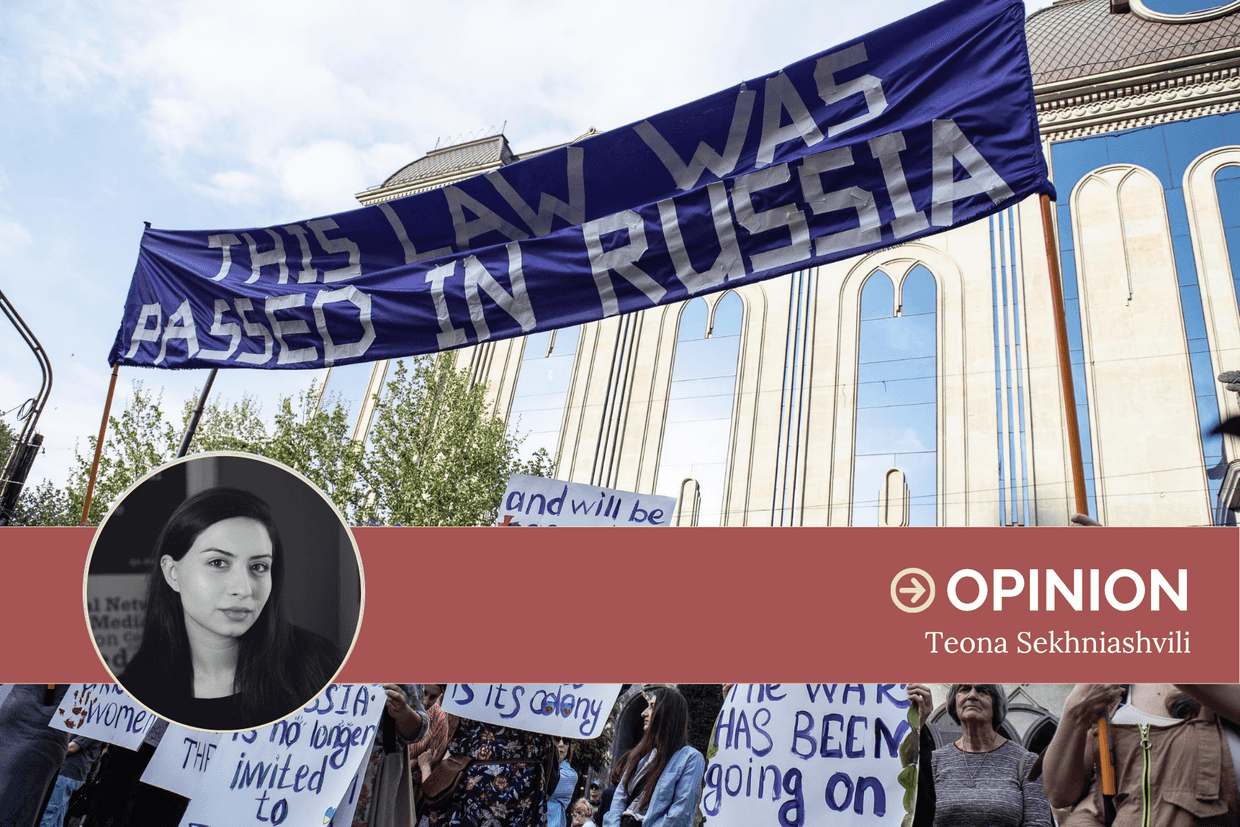 A women's march against the foreign agent law in Georgia in April 2024. Photo: Mariam Nikuradze/OC Media.