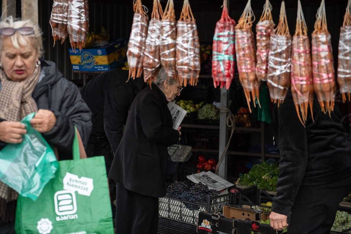 A vendor in Tsalka, Georgia. Photo: Mariam Nikuradze/OC Media.