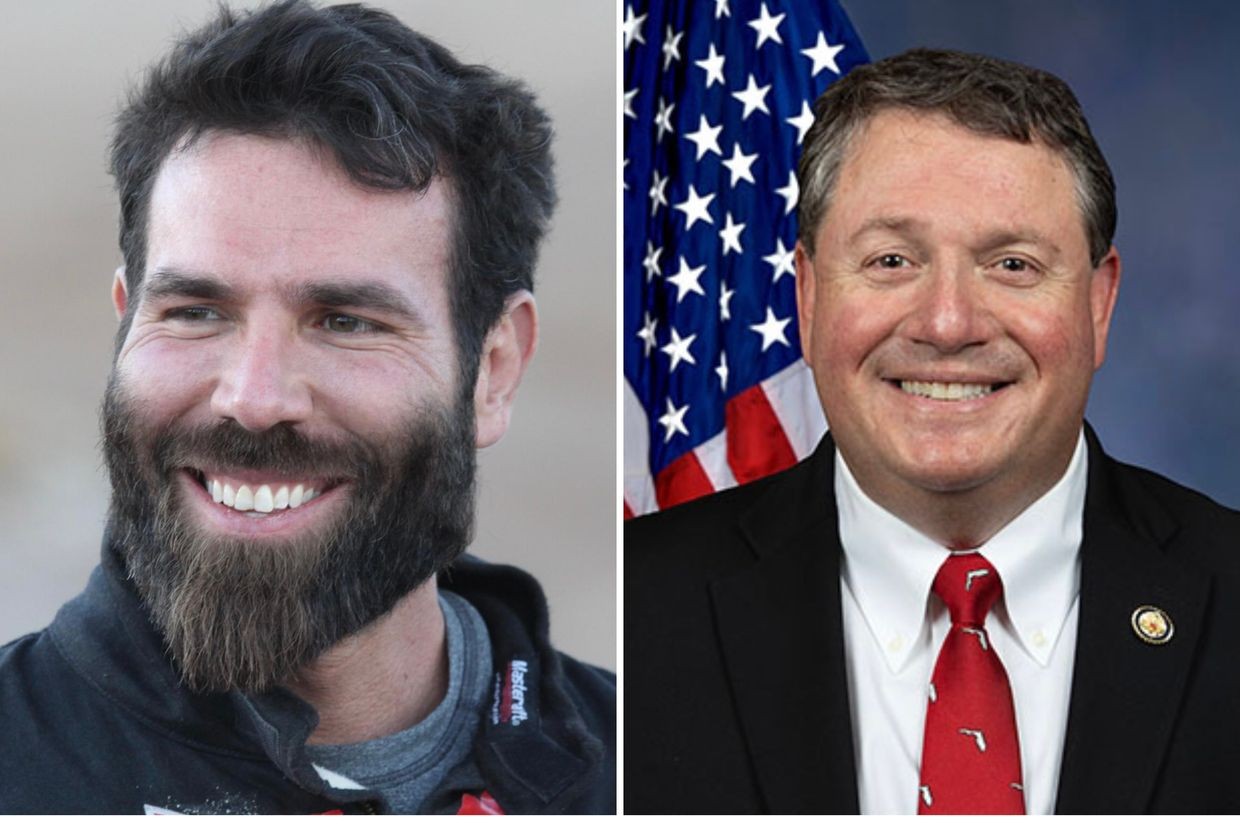 Dan Bilzerian (left) and Representative Randy Fine (right). Photos from social media.
