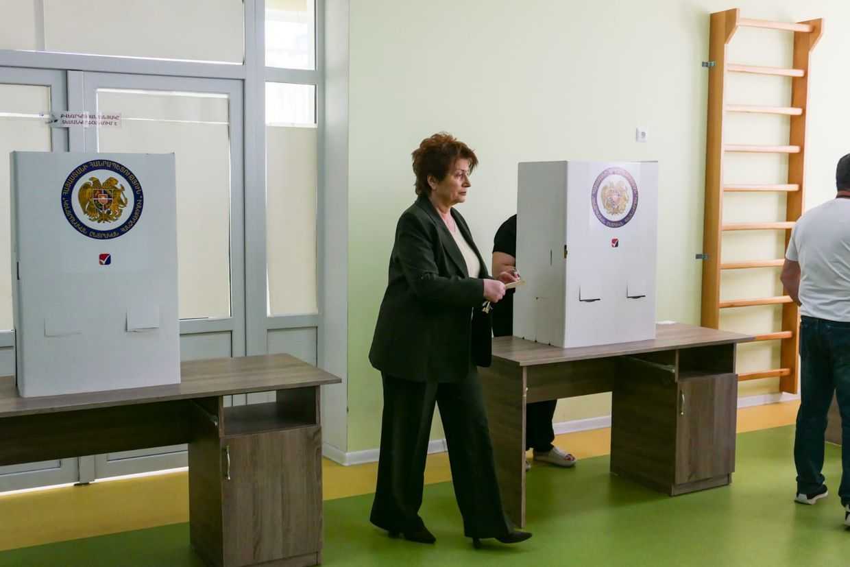A poll station in Yerevan on 7 June 2026. Photo: Mariam Nikuradze/OC Media.