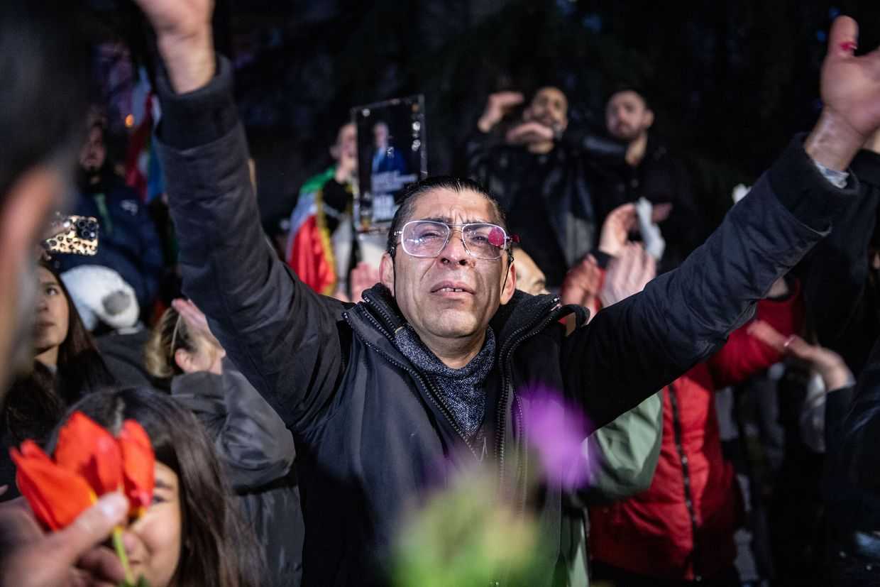 Hadi Rostami during a protest in Tbilisi. Photo: Mariam Nikuradze/OC Media.