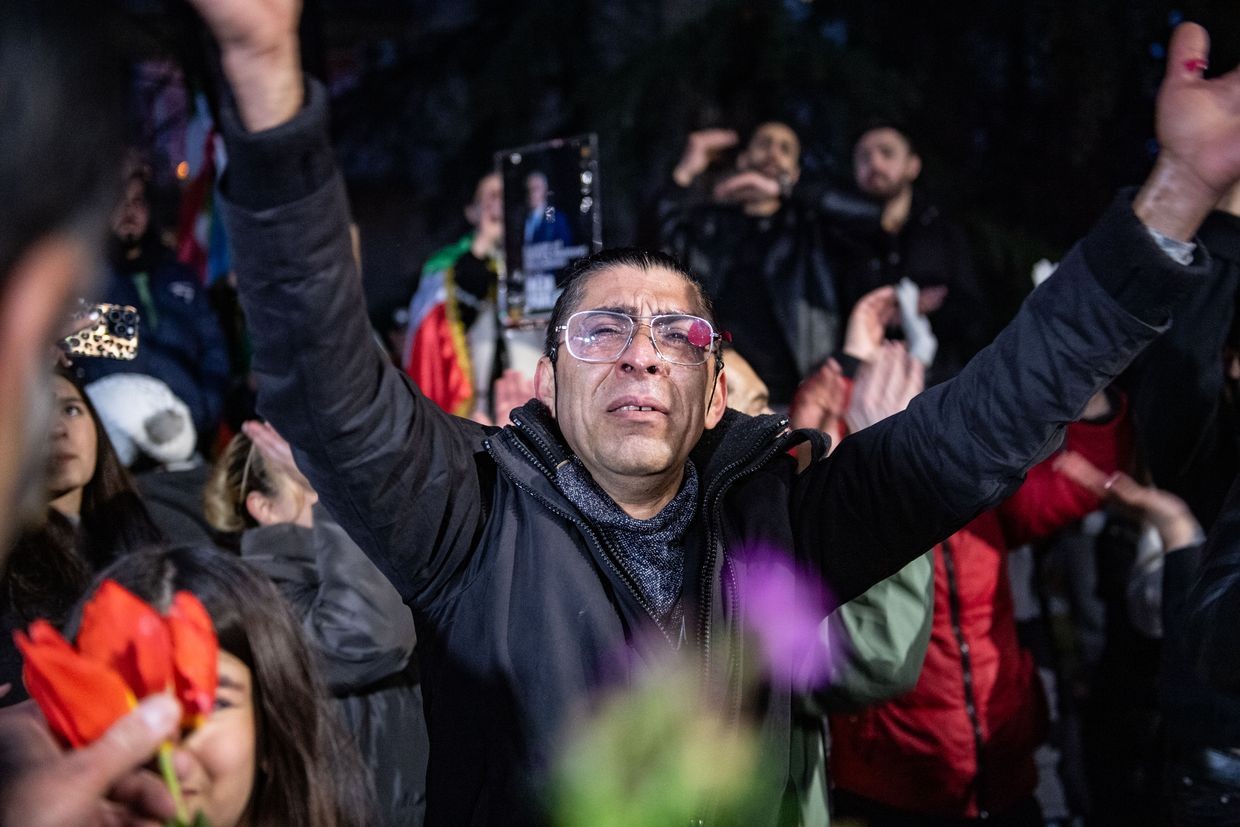 Hadi Rostami during a protest in Tbilisi. Photo: Mariam Nikuradze/OC Media.