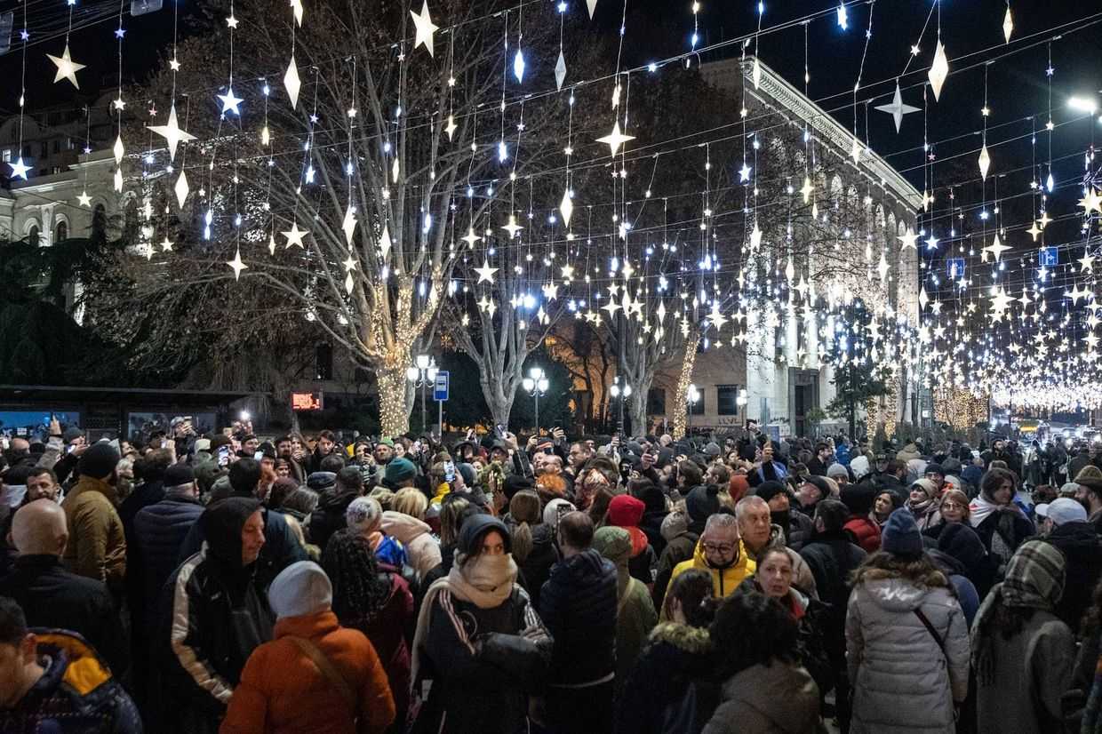 A protest on Rustaveli Avenue. Photo: Mariam Nikuradze/OC Media.