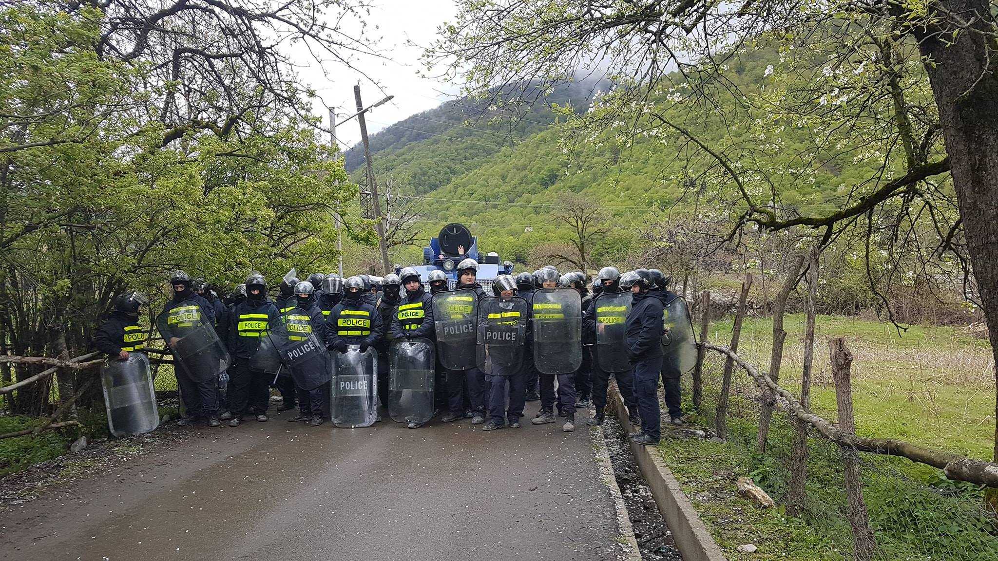 Georgian riot police deploy rubber bullets and tear gas in Pankisi hydropower protest