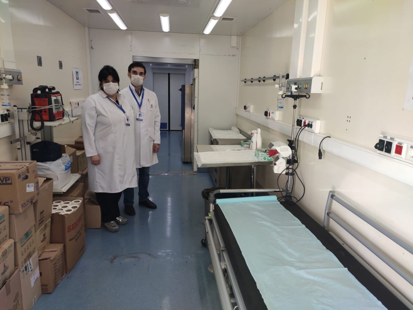 A mobile hospital deployed to the south of Azerbaijan in response to the coronavirus outbreak in Iran. Photo: Trend.