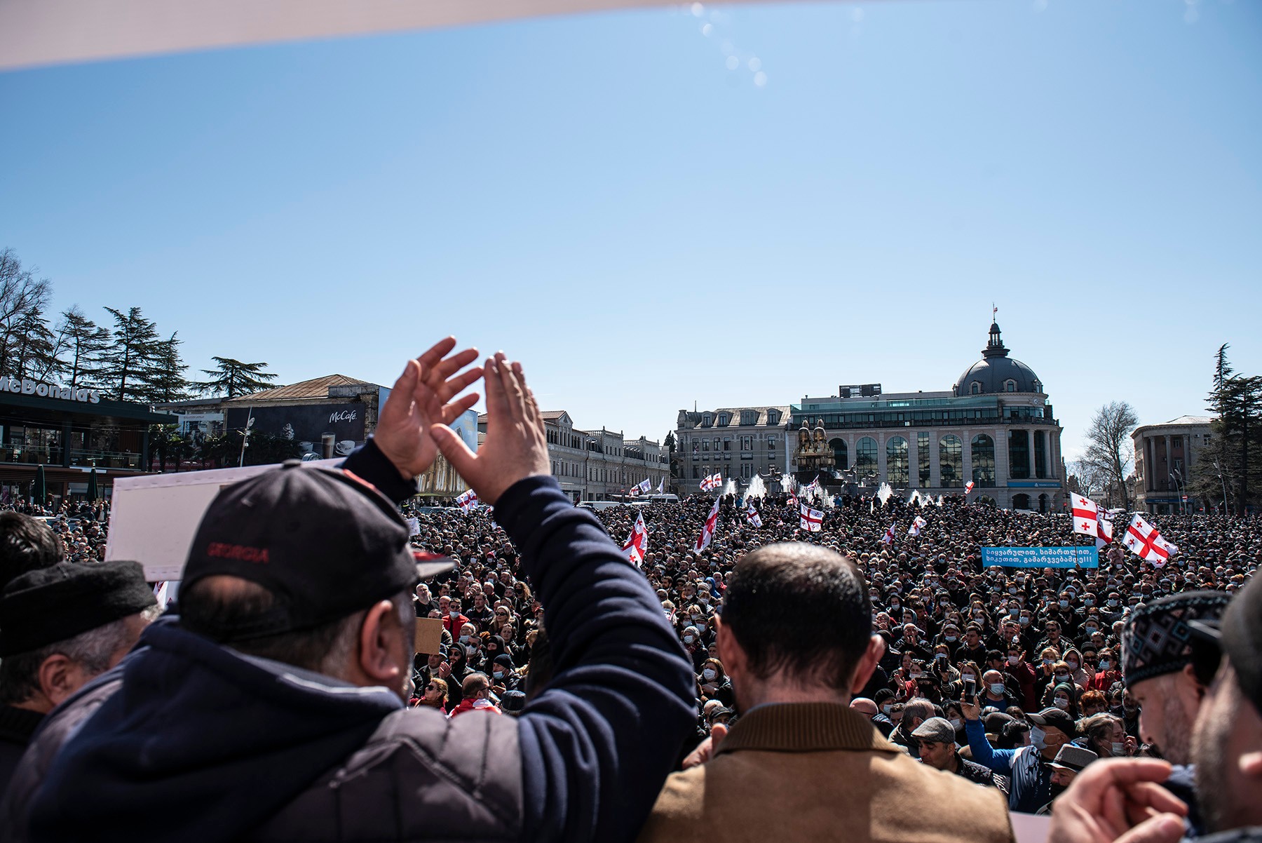 Thousands gathered on 14 March in Kutaisi to protest the project. Photo: Mariam Nikuradze/OC Media.