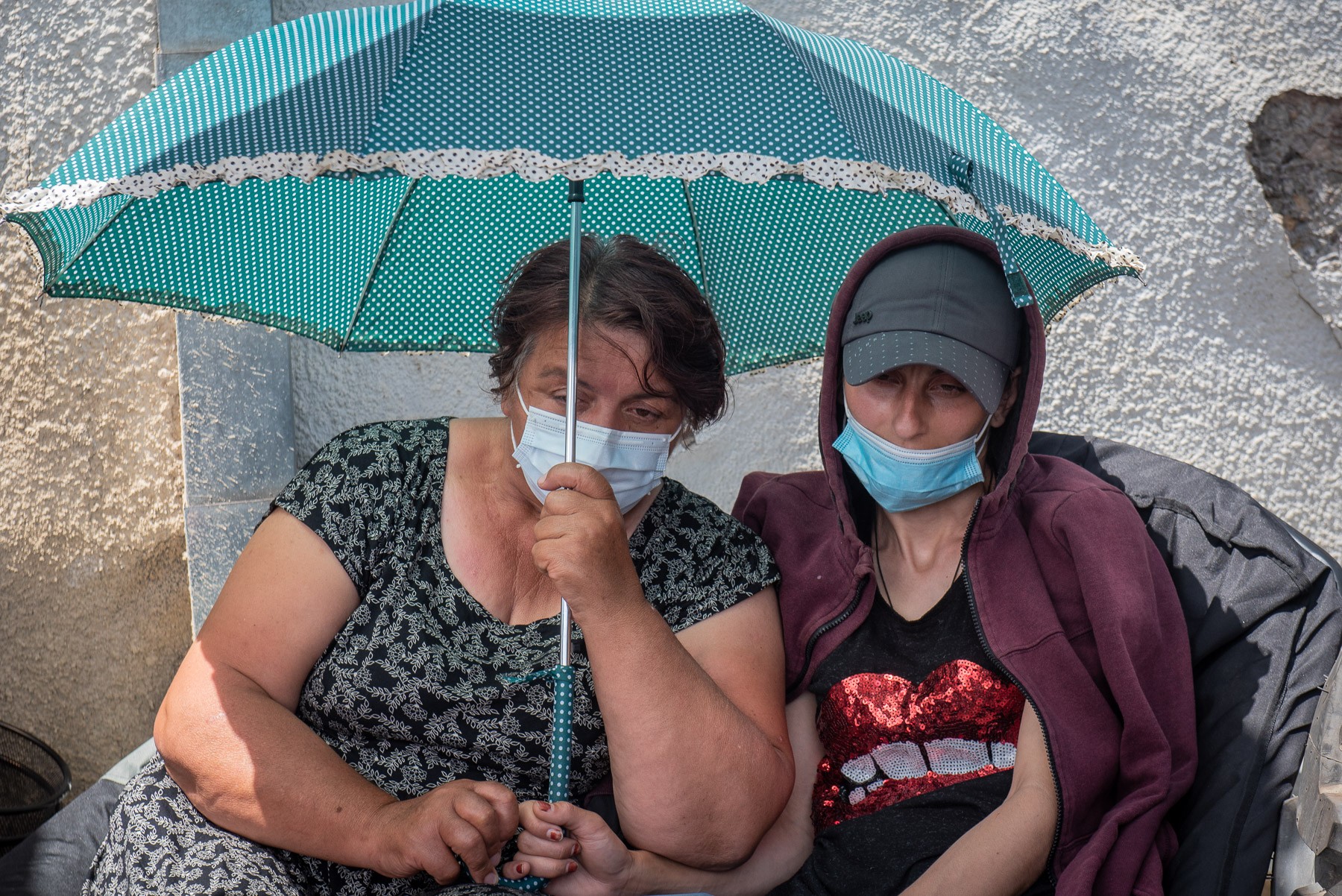 Tamar Kapanadze (right) says all of them are feeling very weak and do not know how much longer they can continue the protest. Photo: Mariam Nikuradze/OC Media.