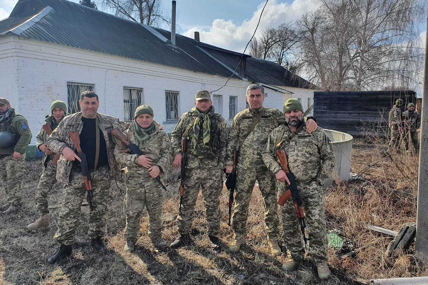 Irakli Okruashvili (second from right) in Ukraine.