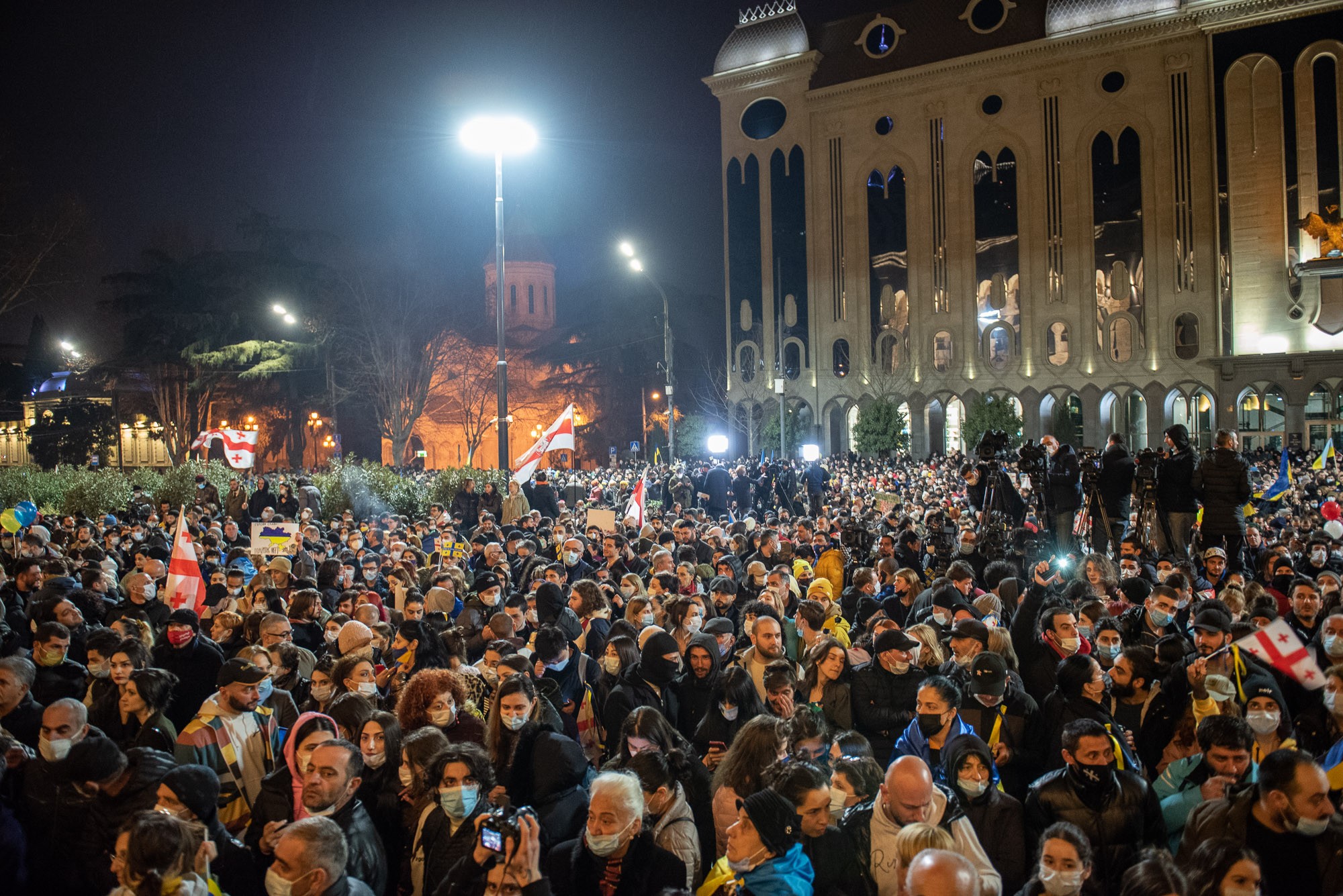 Thousands gathered outside the Georgian Parliament on 1 March. Photo: Mariam Nikuradze/OC Media.