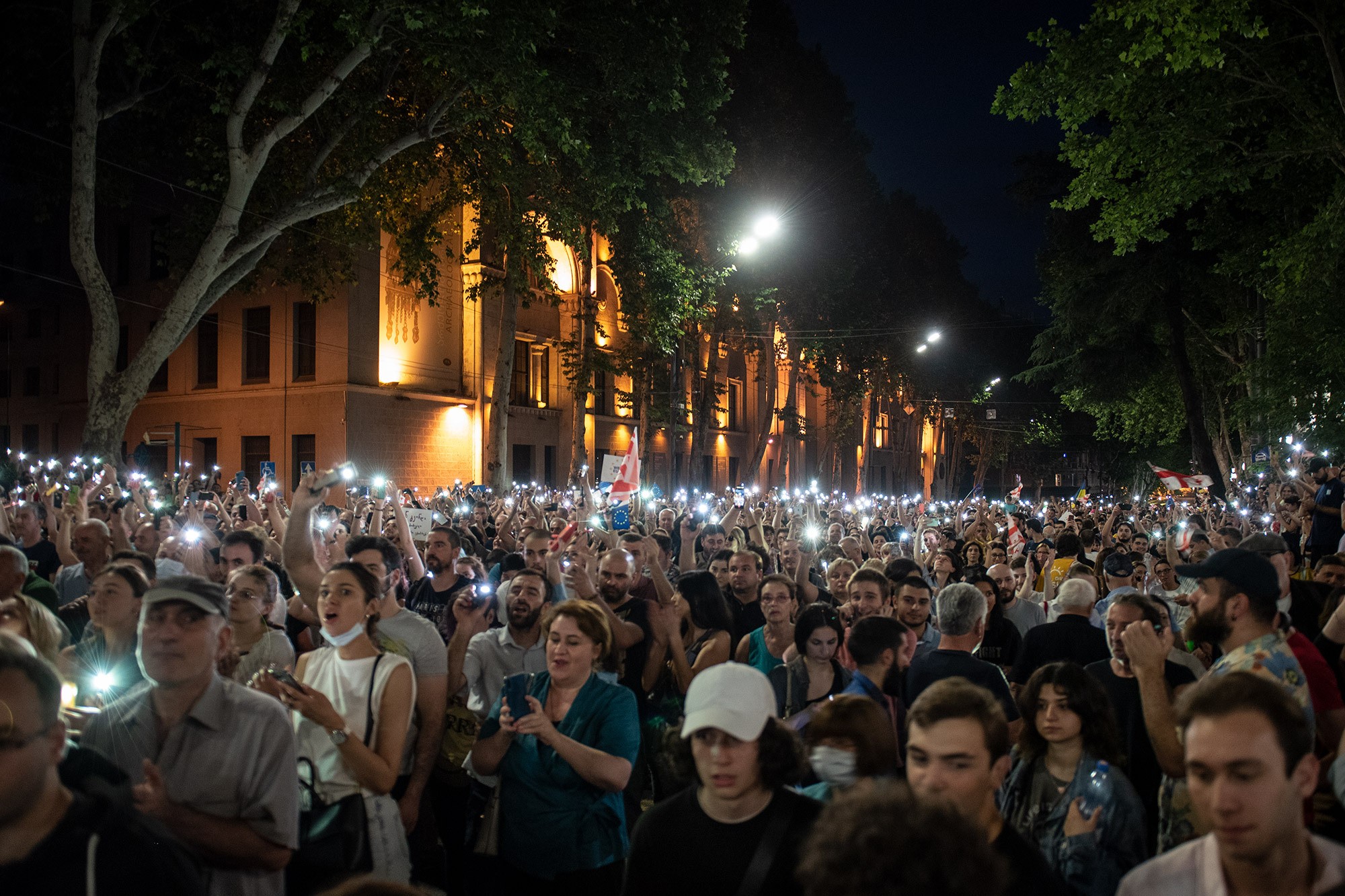 Tens of thousands of Georgians gathered outside parliament on 20 June. Photo: Mariam Nikuradze/OC Media.