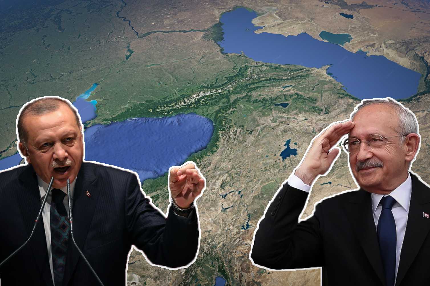 Recep Tayyip Erdoğan (left) and Kemal Kılıcdaroğlu (right).