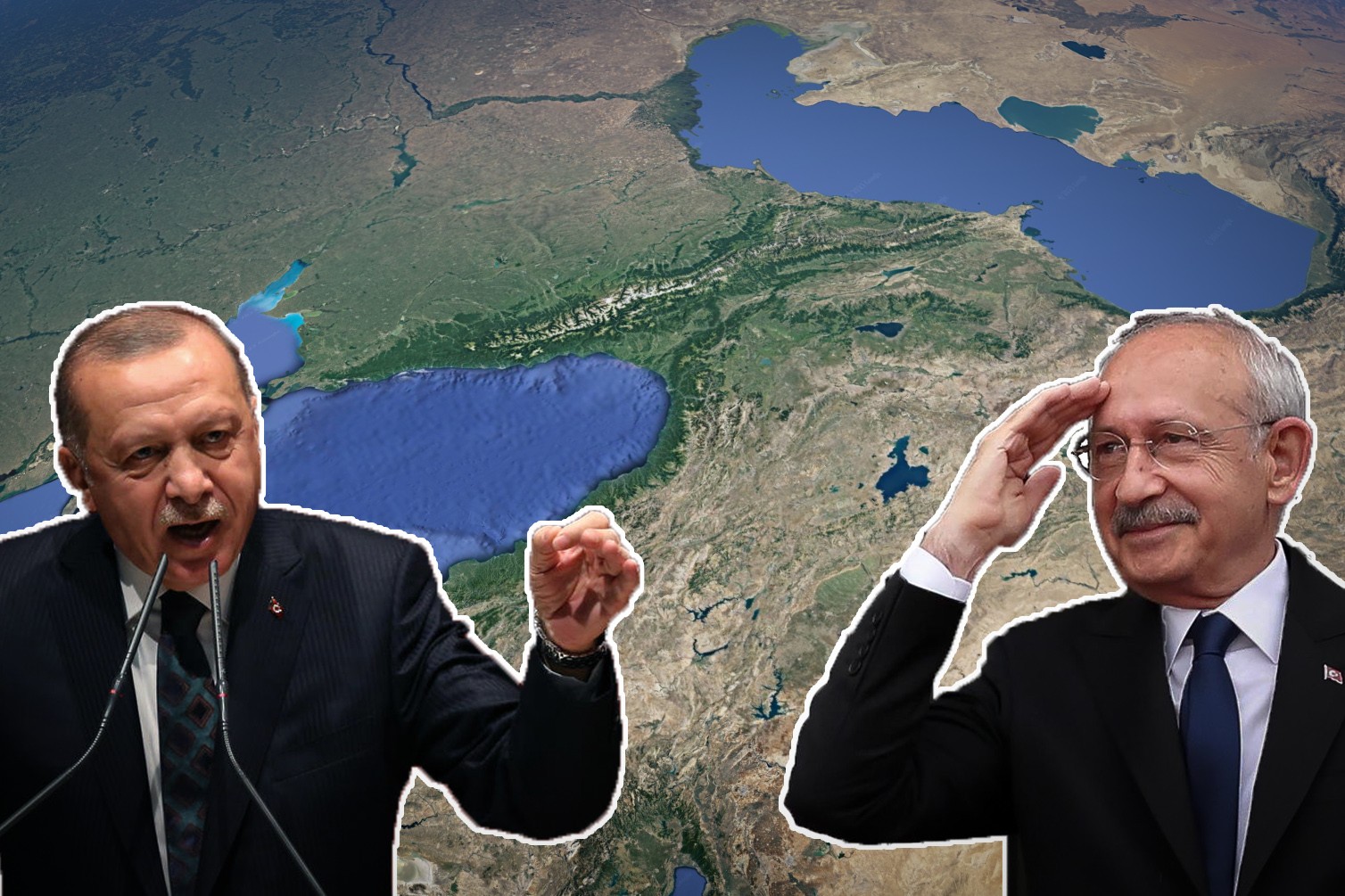 Recep Tayyip Erdoğan (left) and Kemal Kılıcdaroğlu (right).