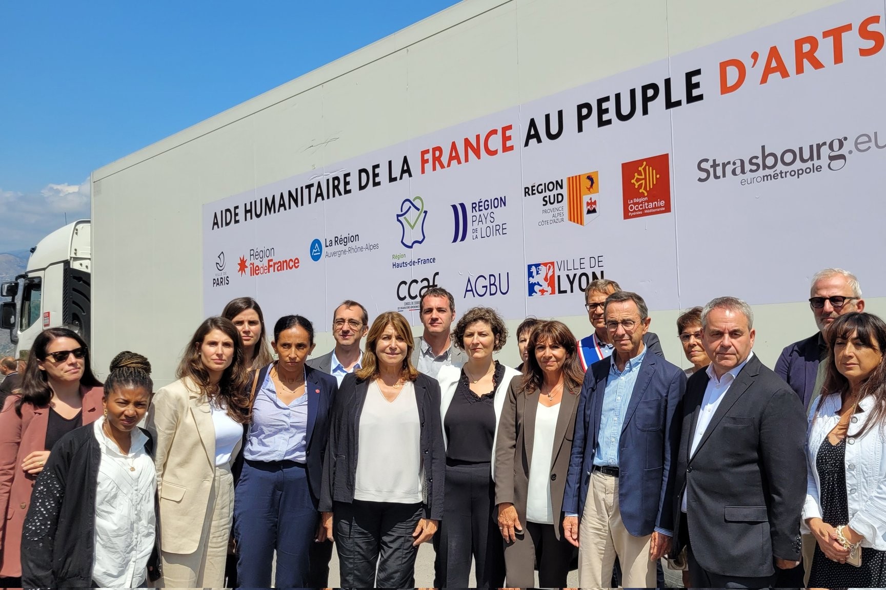 Paris Mayor Anne Hidalgo accompanying the French humanitarian aid convoy to Nagorno-Karabakh.
