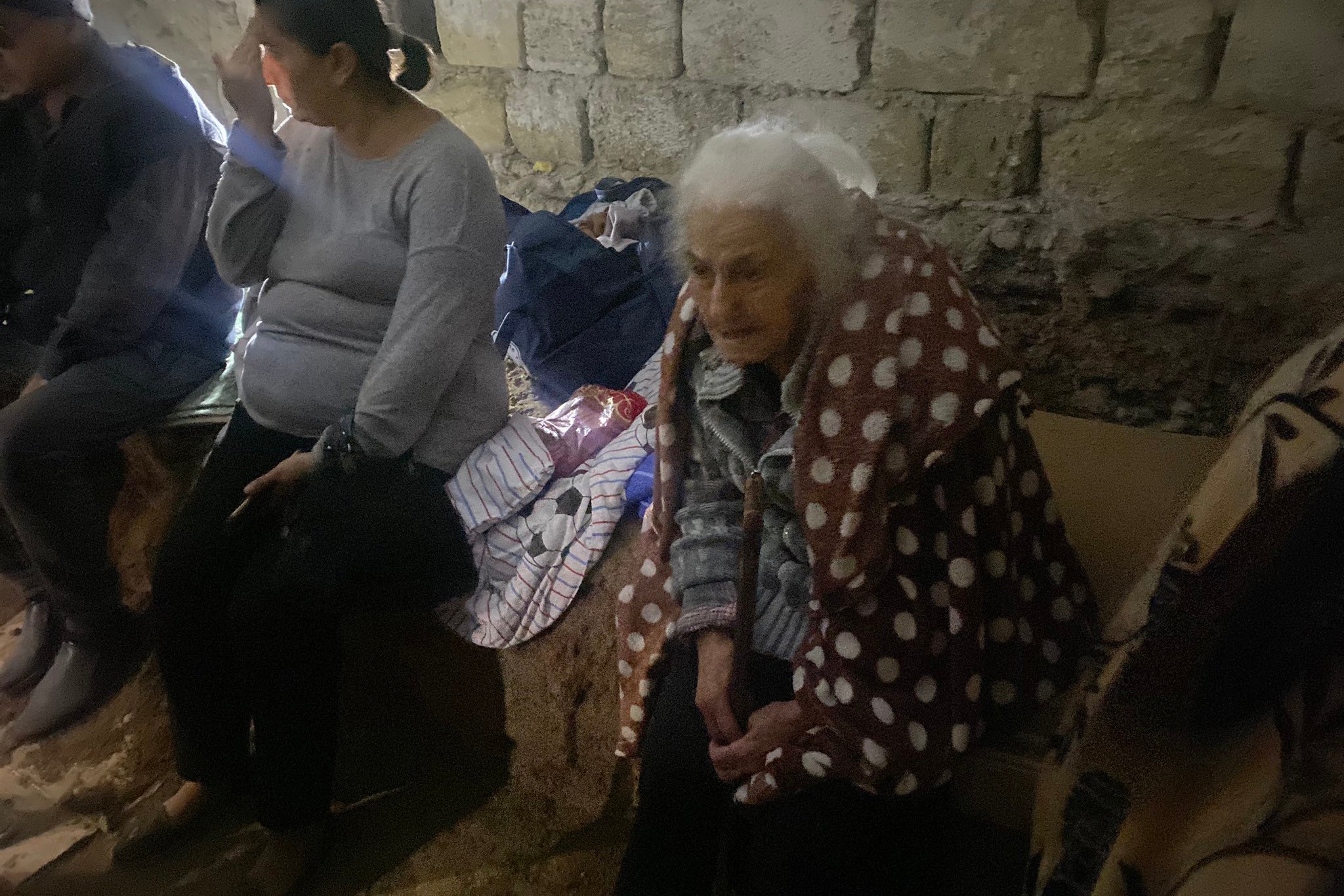 Stepanakert-based journalist Siranush Sargsyan published images of civilians hiding in bomb shelters in Stepanakert. Photo: Siranush Sargsyan.