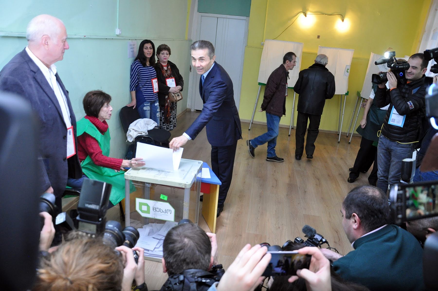 Georgian Dream founder Bidzina Ivanishvili casting his ballot during elections in 2018. Photo: Mariam Nikuradze/OC Media.