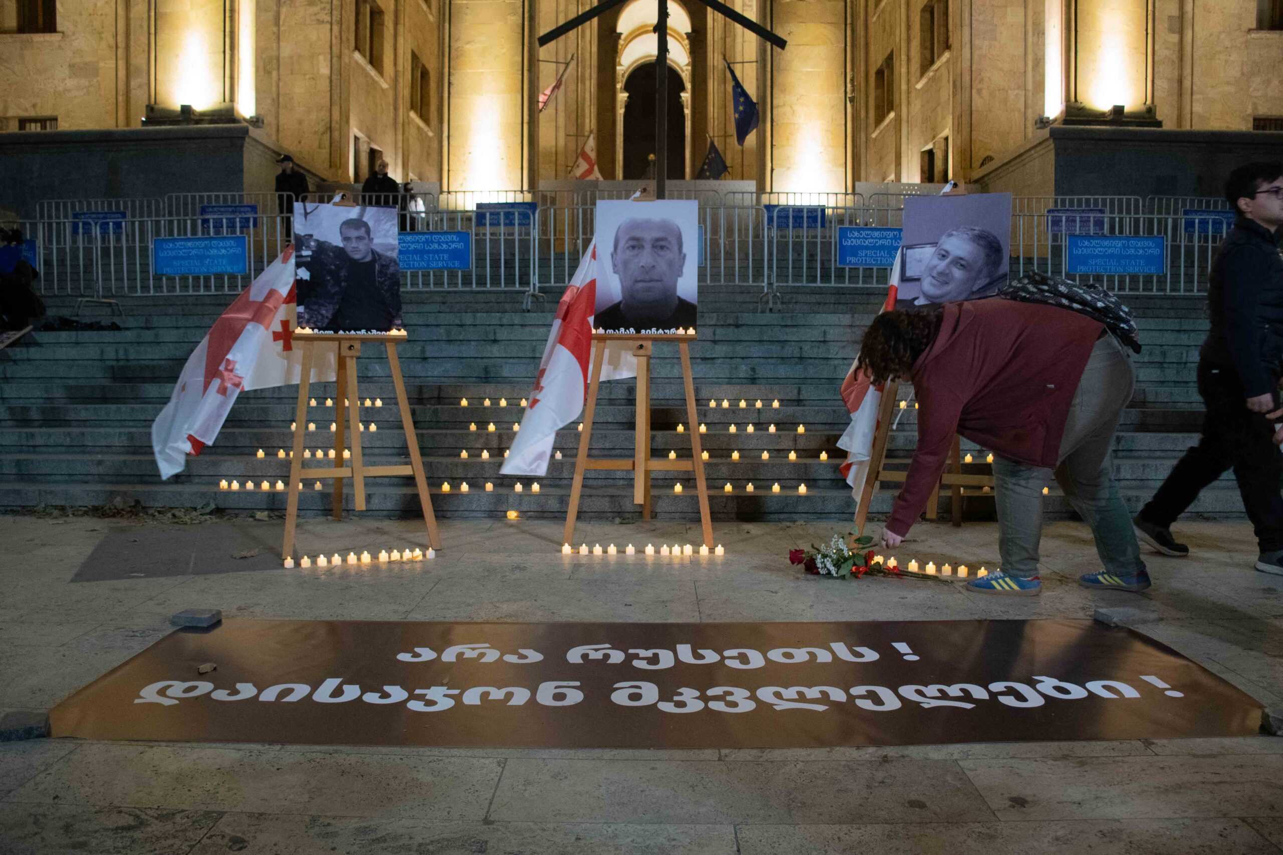 Georgian activists paid tribute today in Tbilisi to three Georgian civilians killed in South Ossetia and Abkhazia since the 2008 war. OC Media/Shota Kincha.