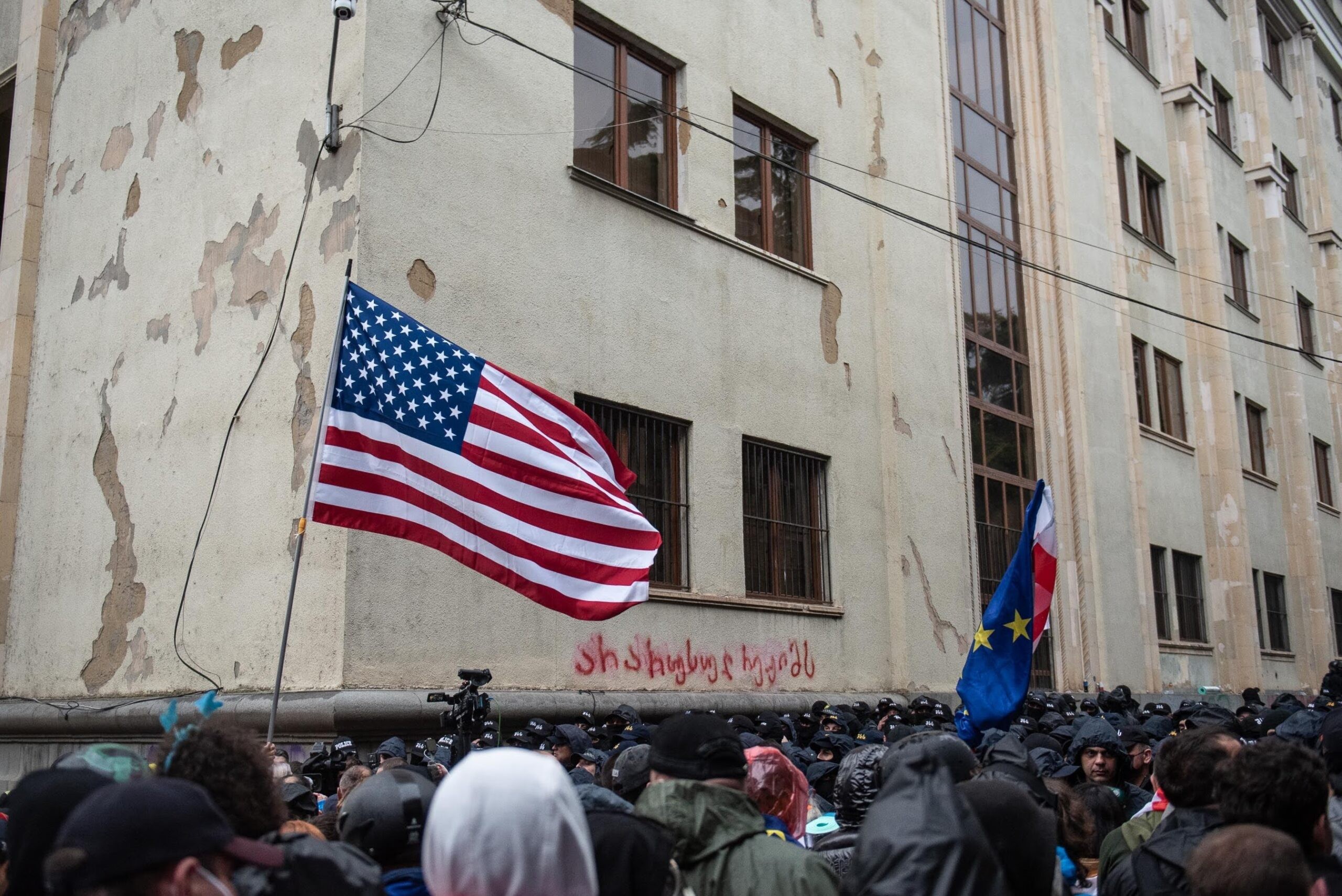 Protesters outside Georgia's Parliament on 12 May. Photo: Mariam Nikuradze/OC Media
