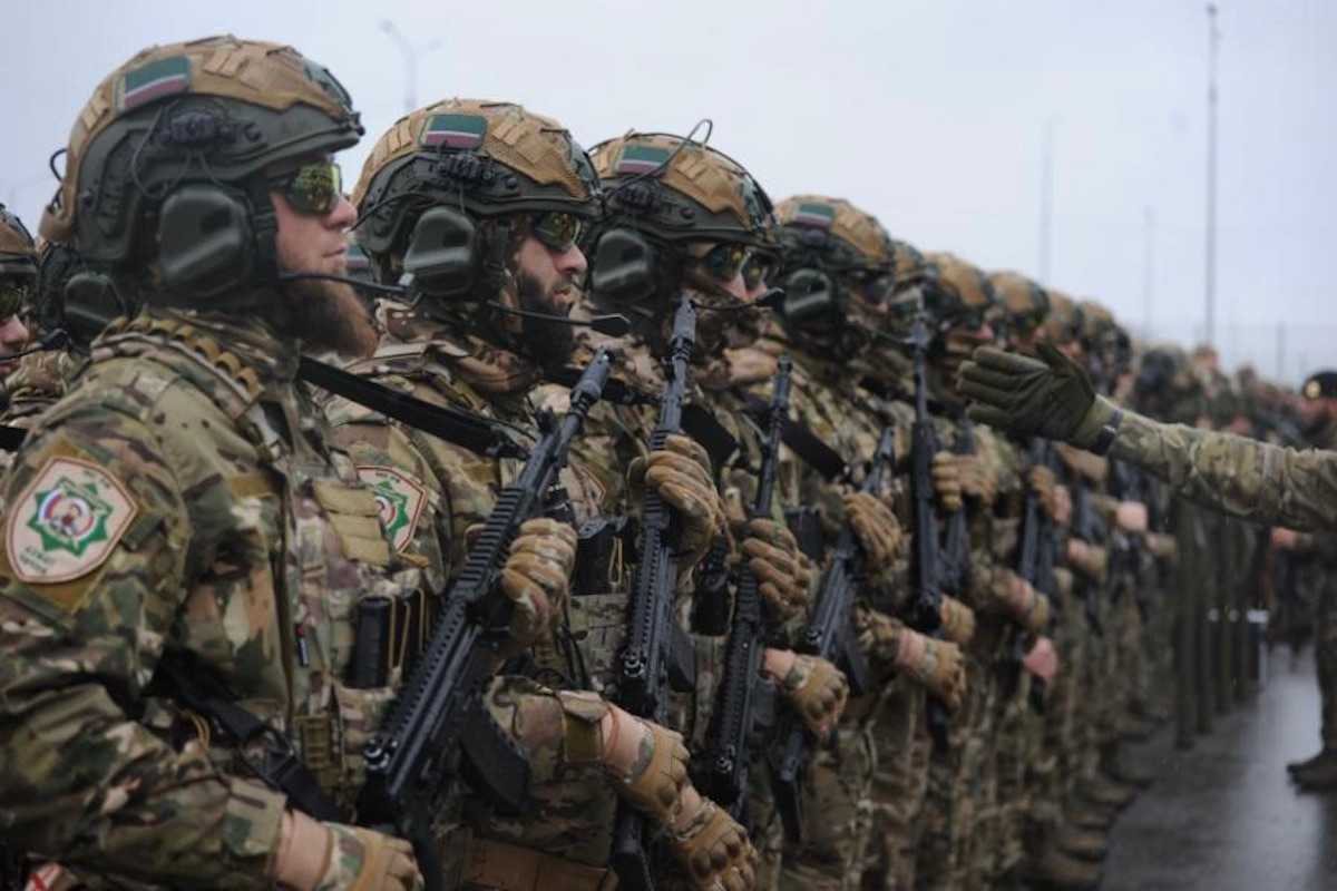 The Sheikh Mansur Reserve during rifle training. Image via Grozny-inform.