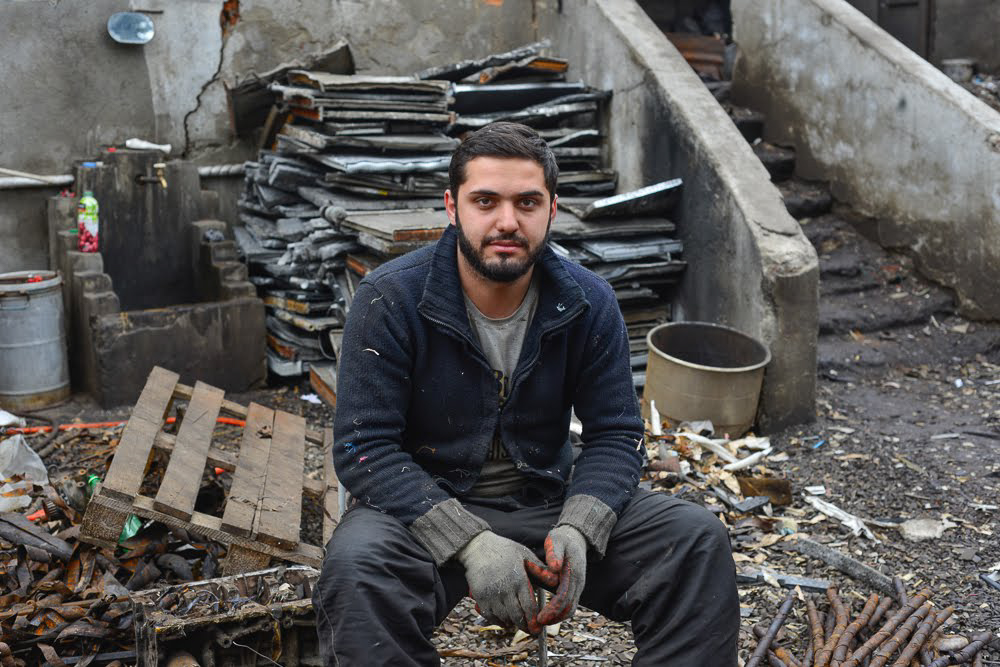 ‘All in all, it would be better for everyone if we had domestic recycling here in Georgia. There would be more workplaces for young people’, says Amiran Memarne, the director of the base. (Tamuna Chkareuli/OC Media)