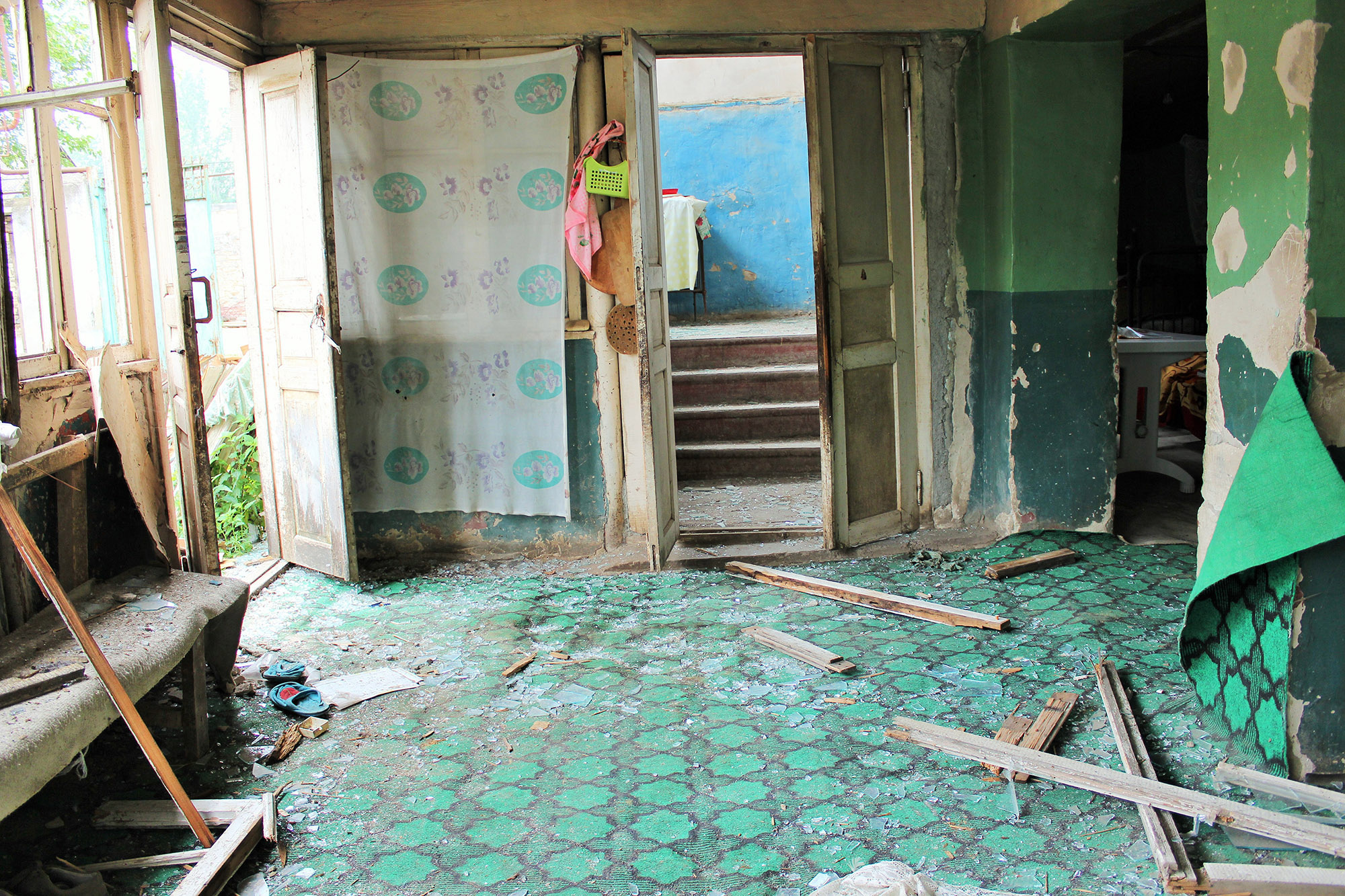 The inside of the home owned by sisters Roza and Birana Abdullayeva. Photo: Seymur Kazimov/OC Media.