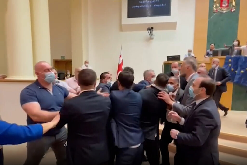 Georgian parliament fight