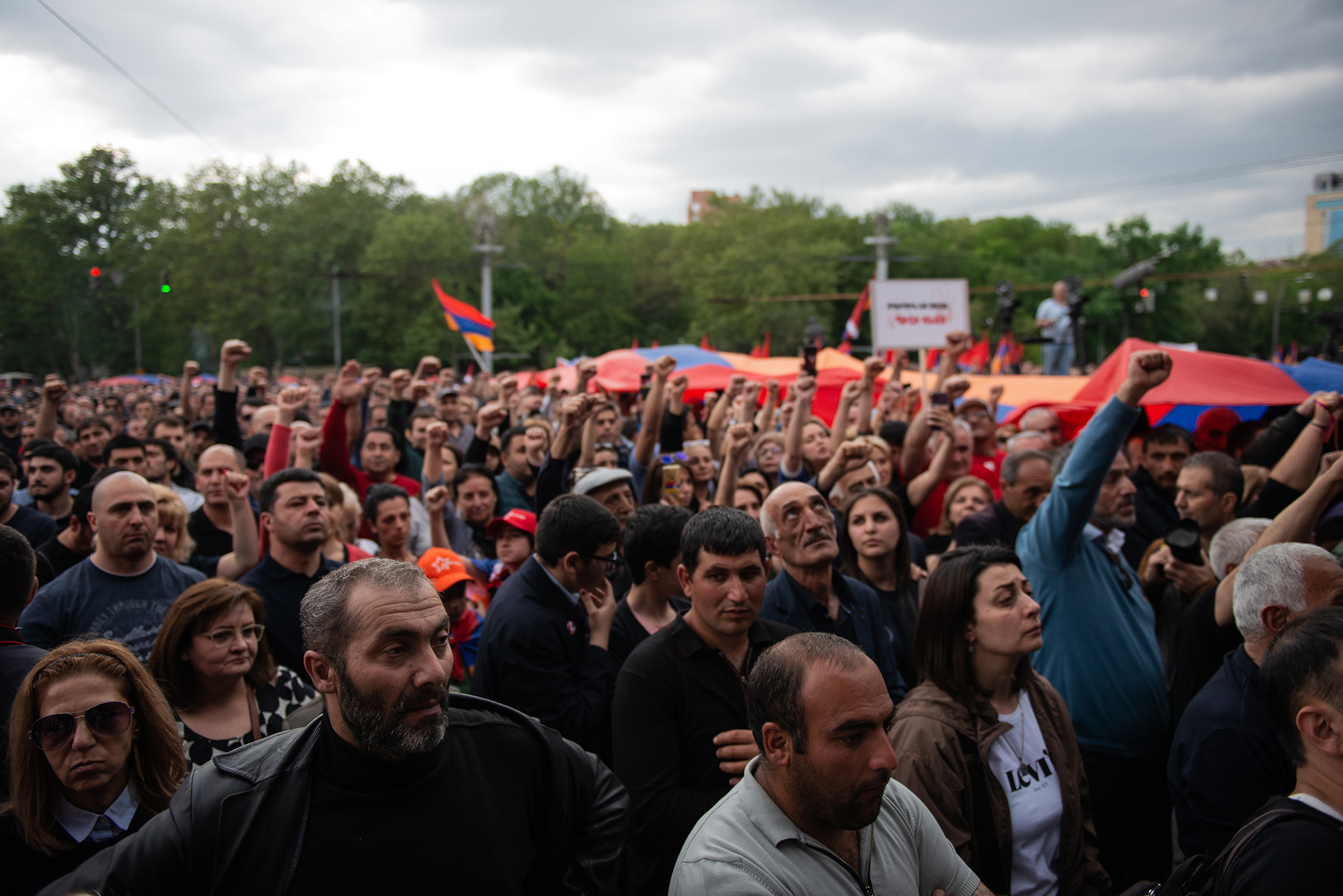The 1 May rally of the opposition had over 10 thousand in attendance. According to independent estimates, a second mass rally on 8 May had decreased to a little over 8 thousand. Photo: Tamuna Chkareuli.