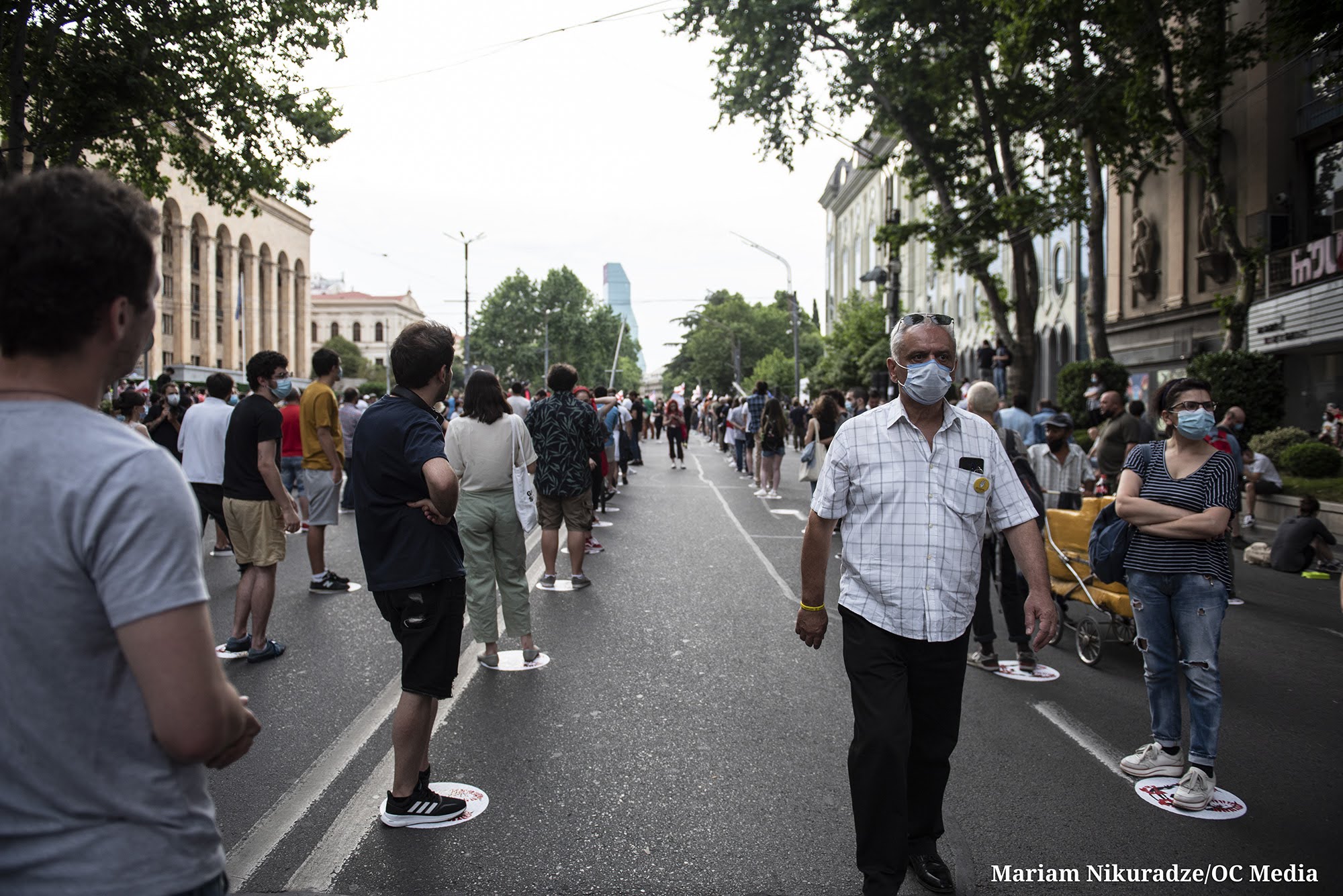 Во время демонстрации в основном поддерживалось социальное дистанцирование из-за COVID-19. Фото: Мариам Никурадзе / OC Media.