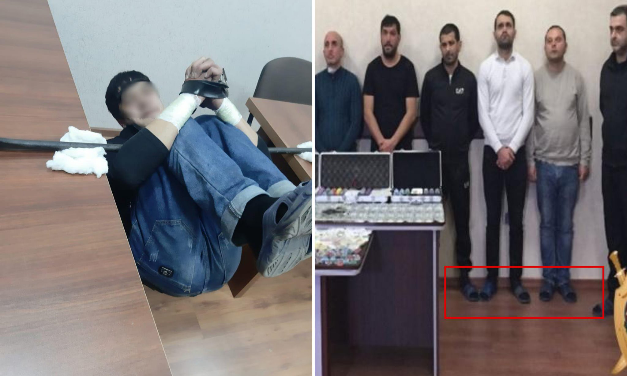 Мунтазир отметил, что тапочки на последних фотографиях были похожи на те, что выдаются задержанным в отделении полиции в Азербайджане. Фото: Хабиб Мунтазир
