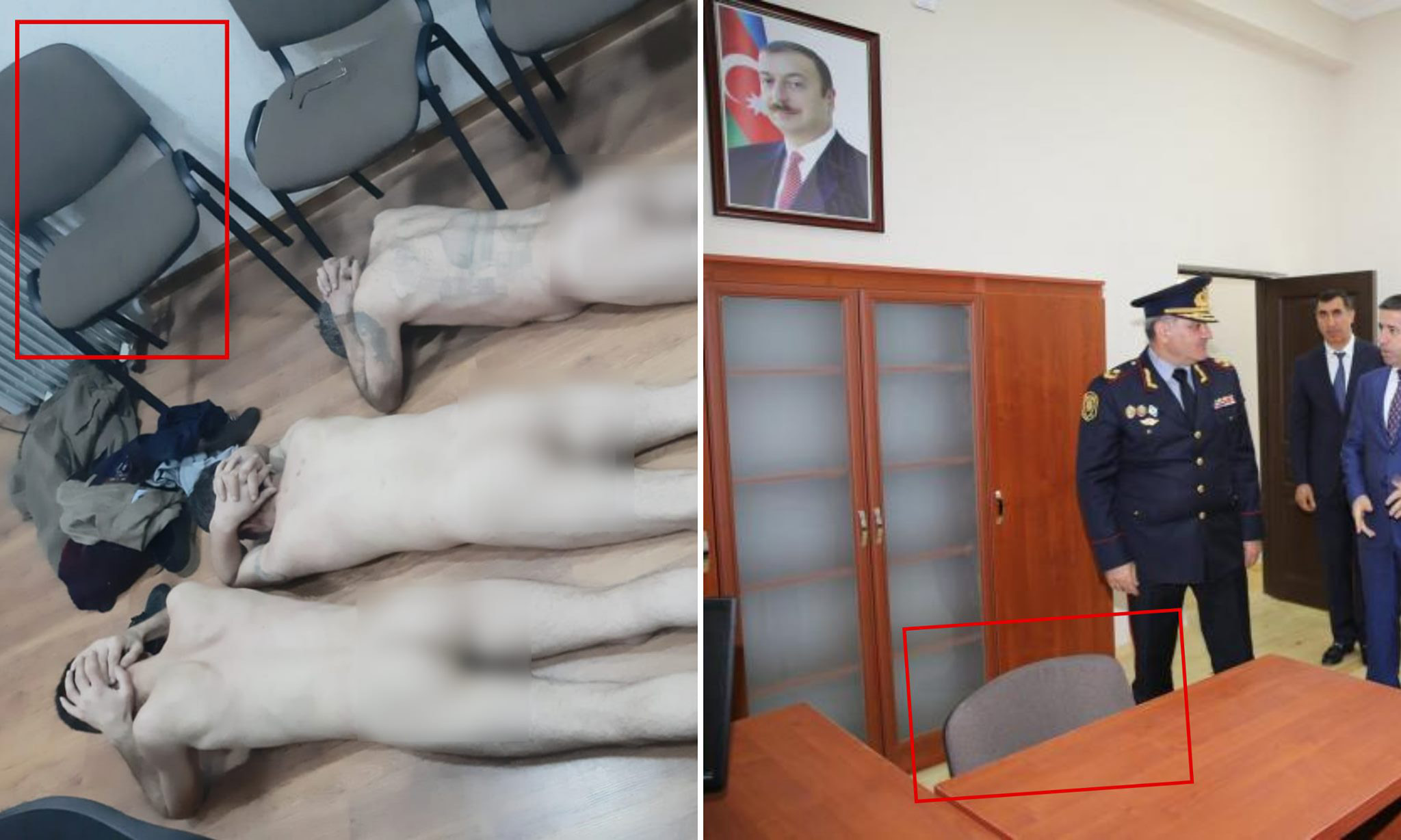 Мунтазир заявил, что мебель и стулья на фотографиях соответствуют стандартной обстановке в полицейских участках Азербайджана. Фото: Хабиб Мунтазир